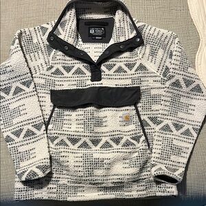 Carhartt Gray and White Patterned Pullover